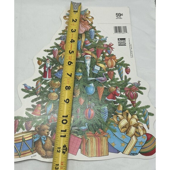 Vintage 2 Paper Magic Group Christmas Tree Bear Gifts Die Cut Decoration 13” - Picture 15 of 15